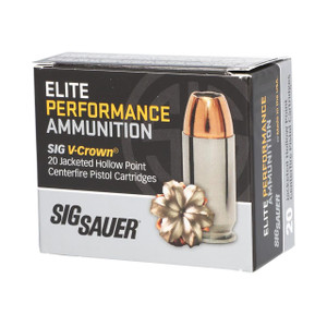 Sig Sauer Elite Performance 10mmAuto 200gr V-Crown Jacketed Hollow Point 20 Per Box - 798681644926