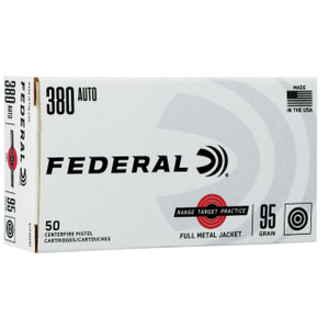 Federal Range & Target 380ACP 95gr Full Metal Jacket 50 Per Box - 029465064686