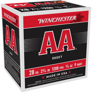 Winchester Ammo AA Sporting Clays Lead Target Shotshells 28 Gauge 2-3/4 in 3/4oz - 250 Round Case -