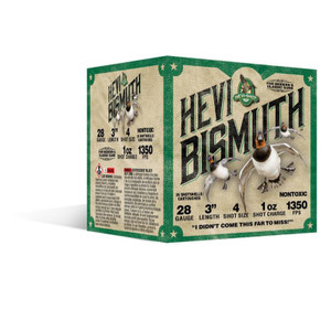 HEVI-Shot Hevi Bismuth Waterfowl Shotshells 28 Gauge 3 in 1oz #4 shot - 250 Round Case - 604544690545