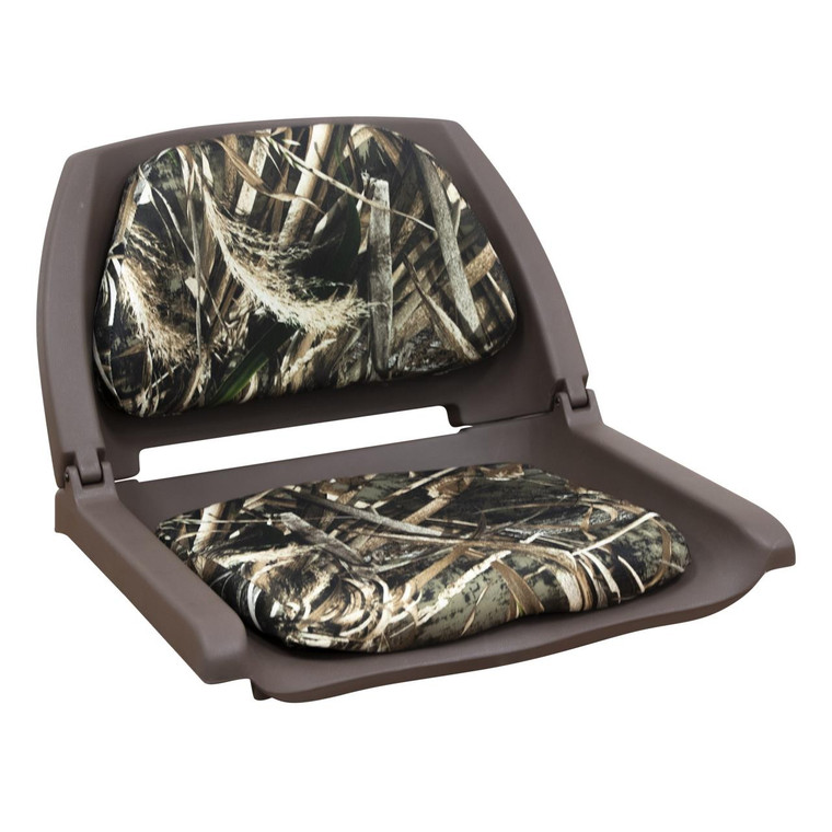 Wise Camo Seat with Padded Folding Shell - Realtree Max 5/Brown Shell -