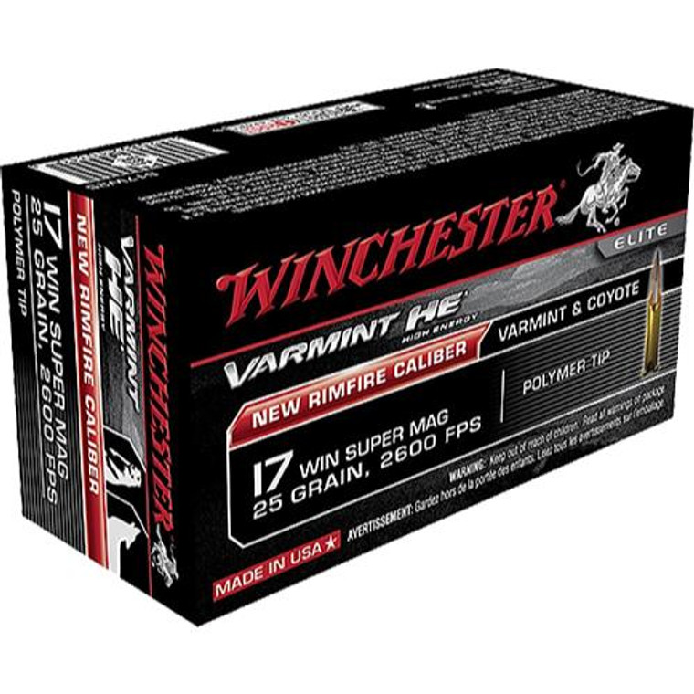 Winchester Ammo Varmint HE 17WSM 25gr Polymer Tip 50 Per Box - 020892103108