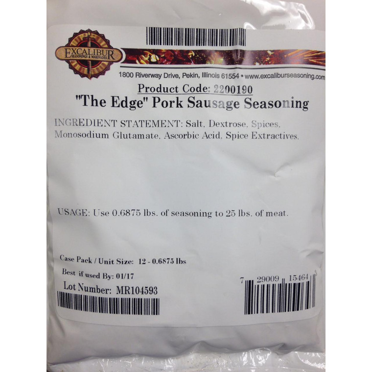 Excalibur Seasoning The Edge Pork Sausage Seasoning - 0.6875 lb Package