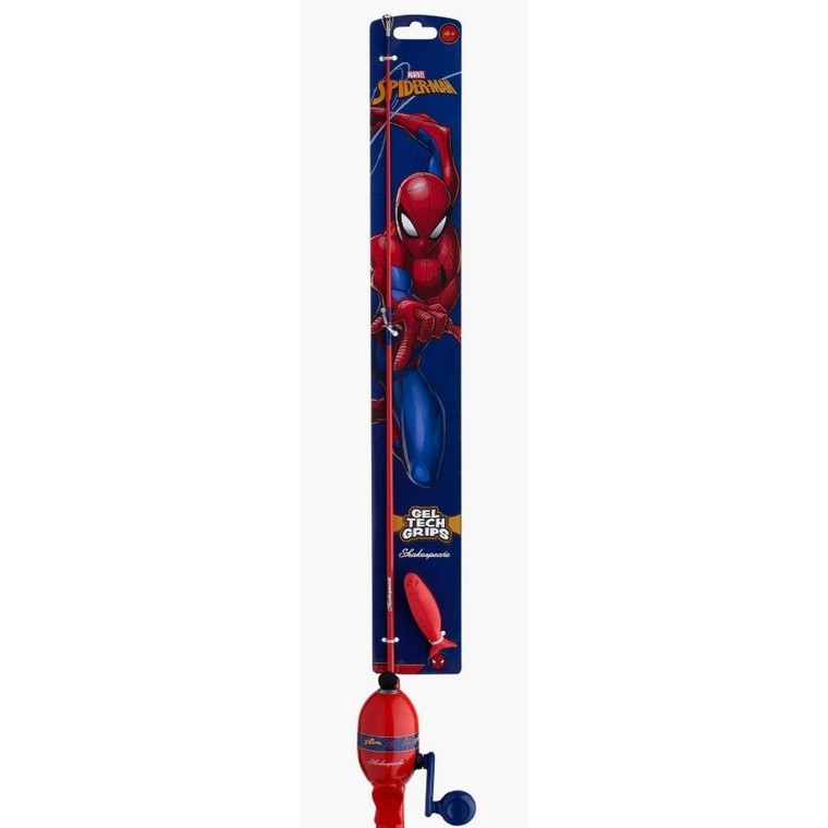 child fishing pole superhero Shakespeare Gel Tech Grips Kids Combo  Beginner-Friendly Rod & Reel  Fishermans Central SKU 88400541 Affordable Kids Fishing Poles at