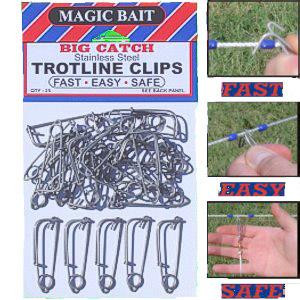 Magic Bait, Stainless Steel Trot Line Clips, 25ct 