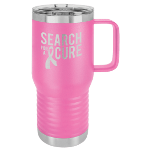 20 OZ PNK P.C. TRAVEL MUG W/HANDLE & SLIDER LID 20 OZ PNK P.C. TRAVEL MUG W/HANDLE & SLIDER LID