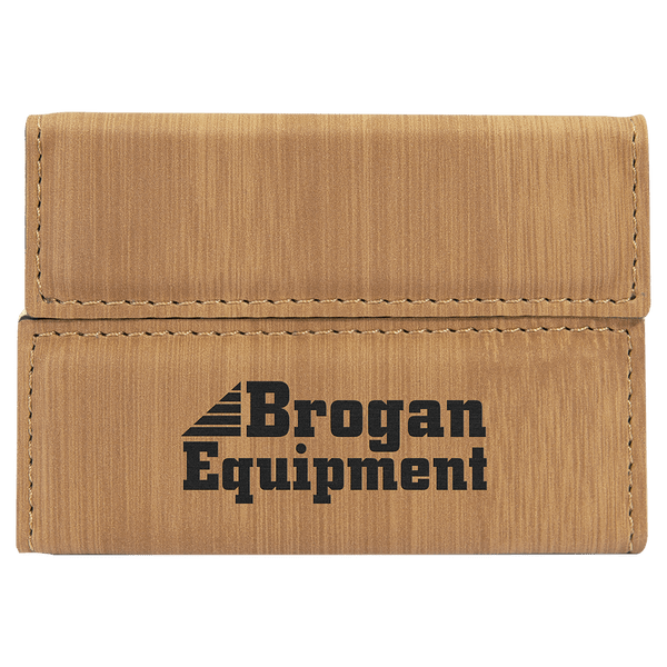 3.75X2.75 BAMBOO HRD CARD CARD CASE-LASER LTHERETTE