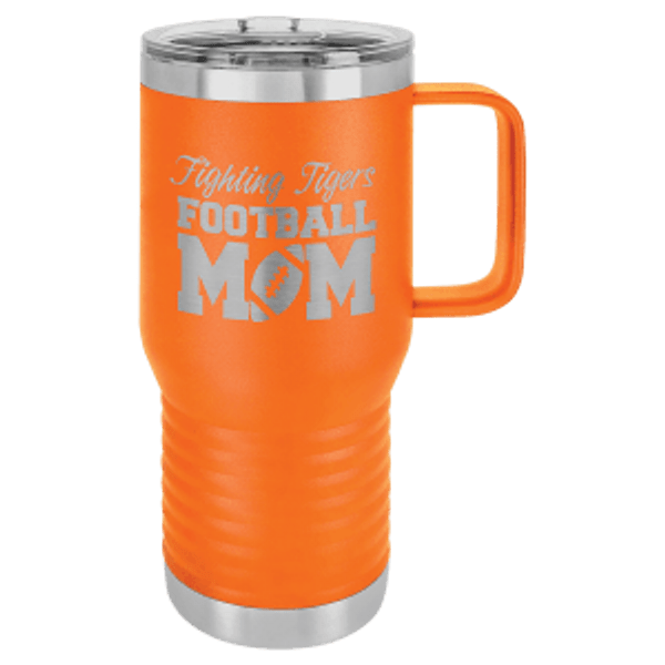 20 OZ ORANGE P.C.TRVL MUG W/HANDLE & SLIDER LID