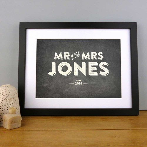 Personalised Wedding Mr And Mrs Print by Dig The Earth 'Vintage' Colour Option
