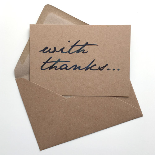 'With Thanks' Set Of 12 Thank You Note Cards - Dig The Earth