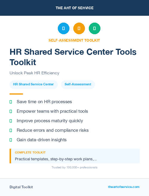 HR Shared Service Center Tools Toolkit