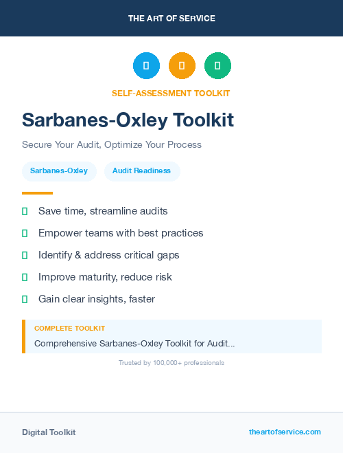 Sarbanes-Oxley Toolkit