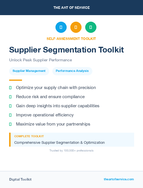 Supplier Segmentation Toolkit