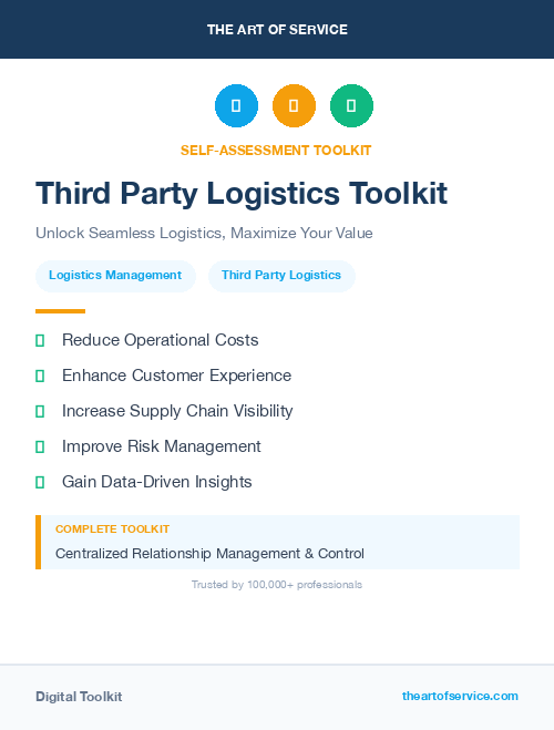 Third Party Logistics Toolkit
