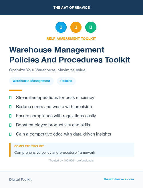 Warehouse Management Policies And Procedures Toolkit