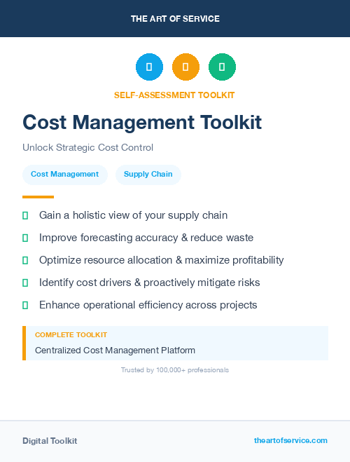 Cost Management Toolkit
