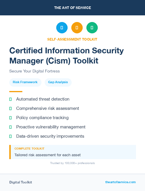 Certified Information Security Manager (Cism) Toolkit