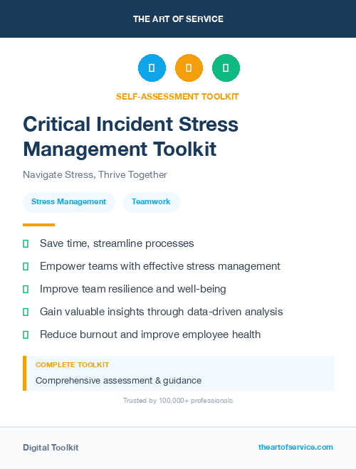 Critical Incident Stress Management Toolkit