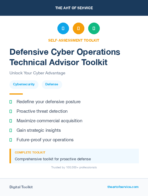 Defensive Cyber Operations Technical Advisor Toolkit