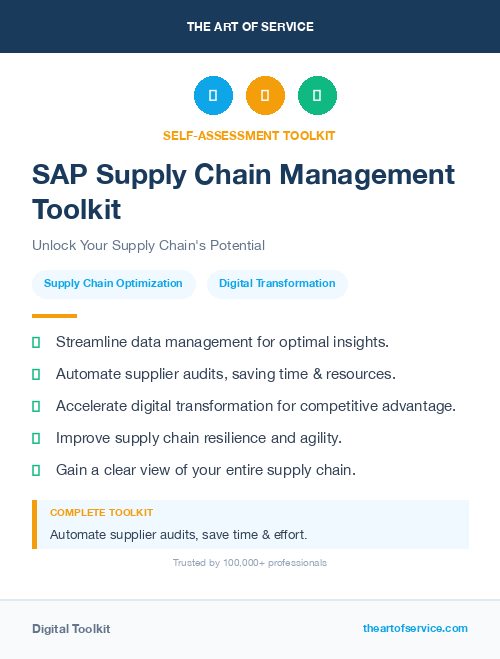 SAP Supply Chain Management Toolkit
