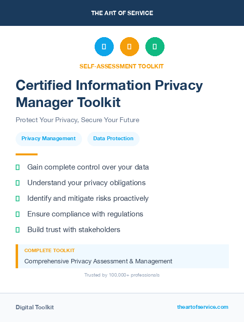 Certified Information Privacy Manager Toolkit
