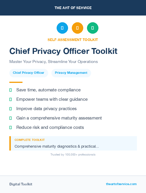 Chief Privacy Officer Toolkit