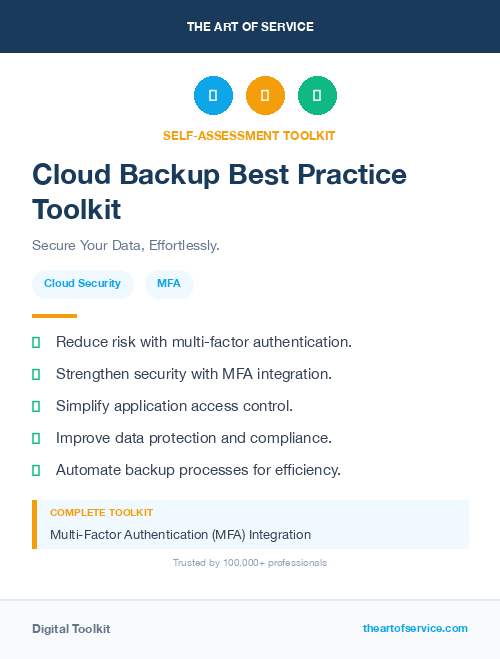 Cloud Backup Best Practice Toolkit