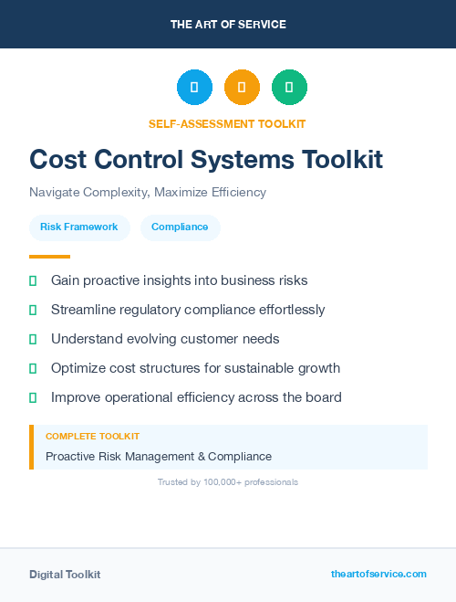 Cost Control Systems Toolkit