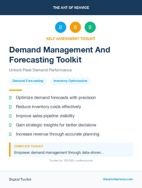 Demand Management And Forecasting Toolkit