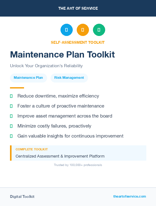 Maintenance Plan Toolkit