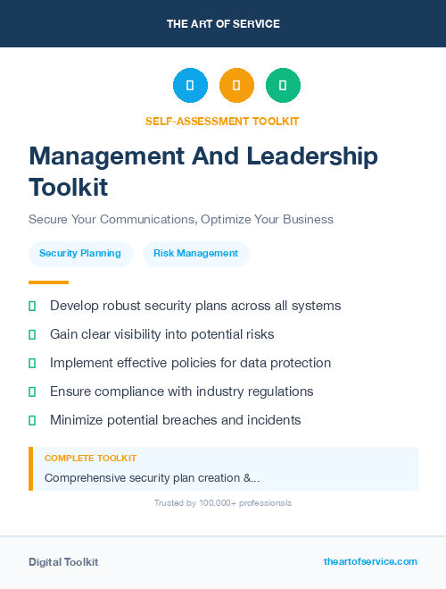 Management And Leadership Toolkit