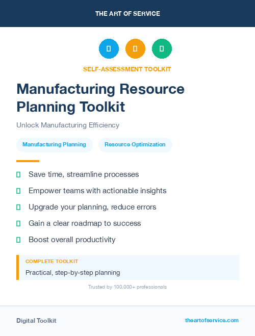 Manufacturing Resource Planning Toolkit