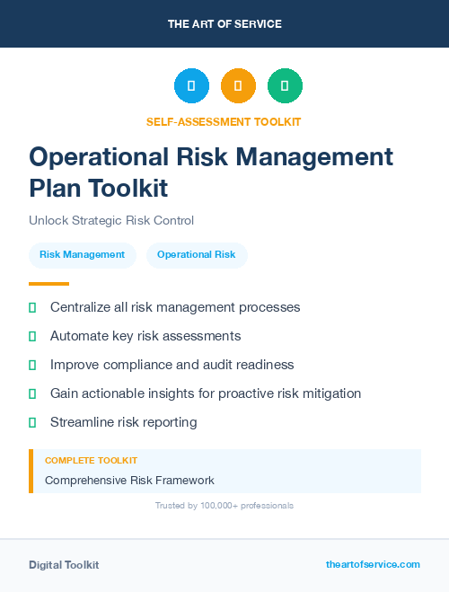 Operational Risk Management Plan Toolkit