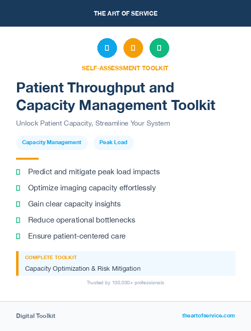 Patient Throughput and Capacity Management Toolkit