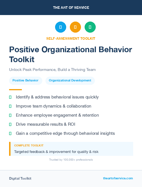Positive Organizational Behavior Toolkit