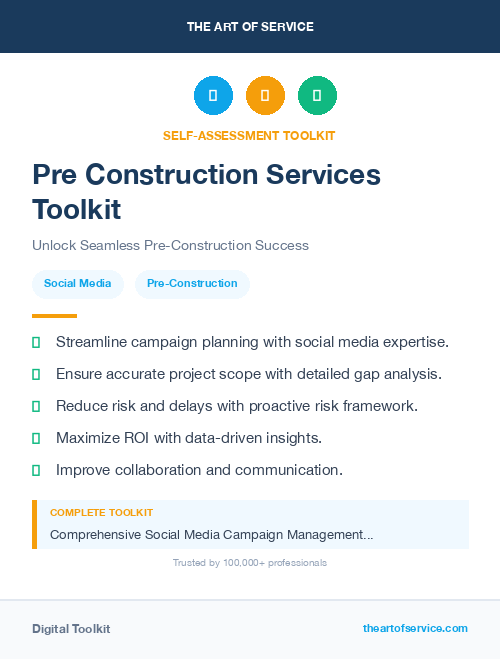 Pre Construction Services Toolkit