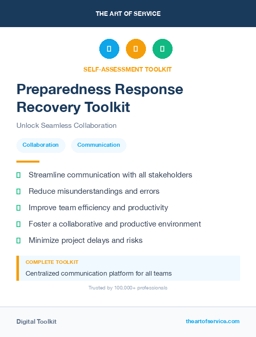 Preparedness Response Recovery Toolkit