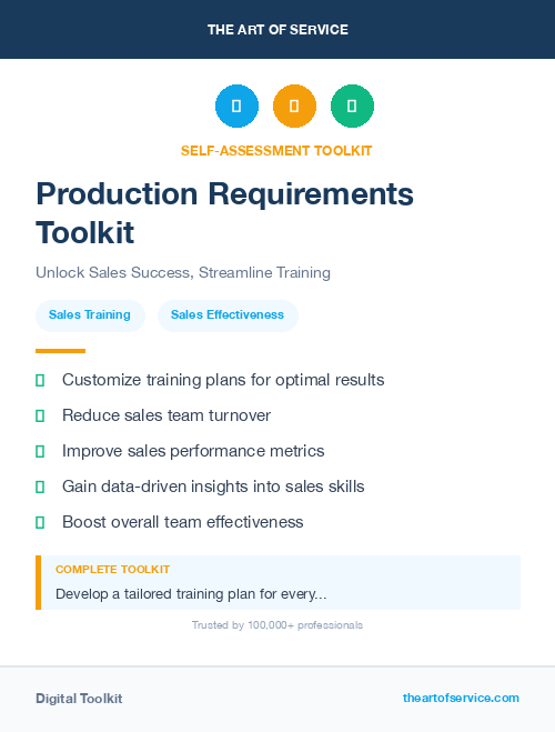 Production Requirements Toolkit
