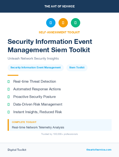 Security Information Event Management Siem Toolkit