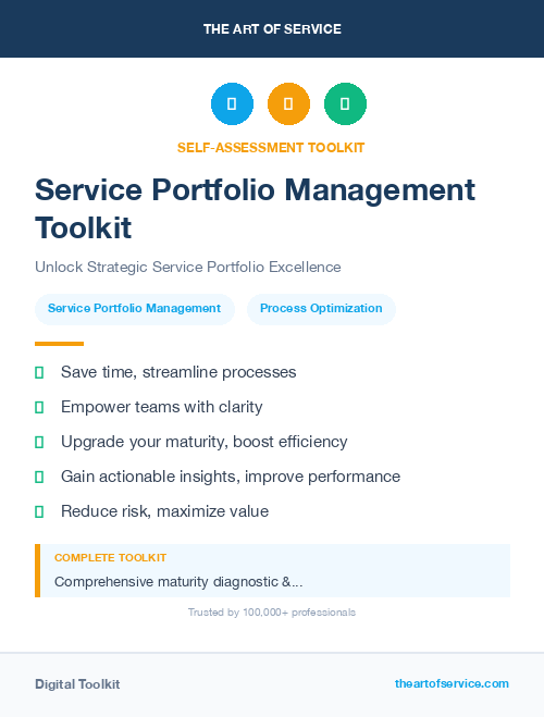 Service Portfolio Management Toolkit