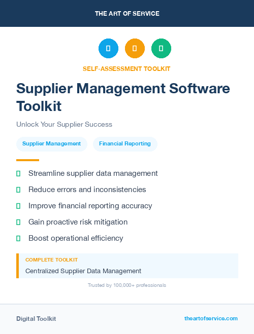 Supplier Management Software Toolkit