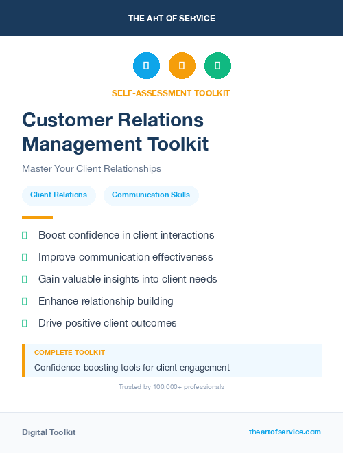 Customer Relations Management Toolkit