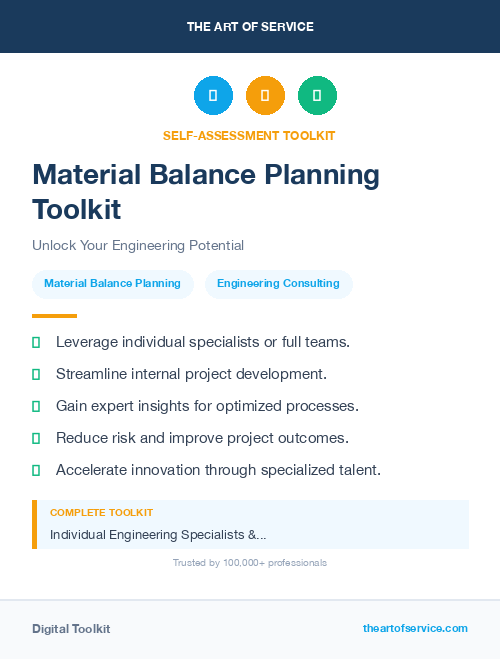 Material Balance Planning Toolkit