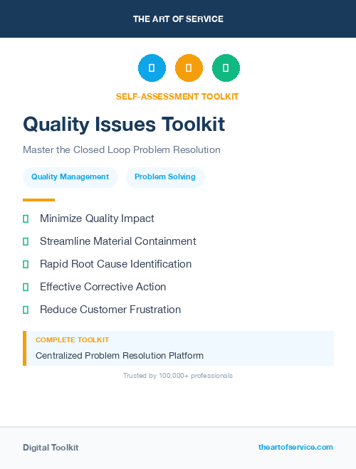 Quality Issues Toolkit