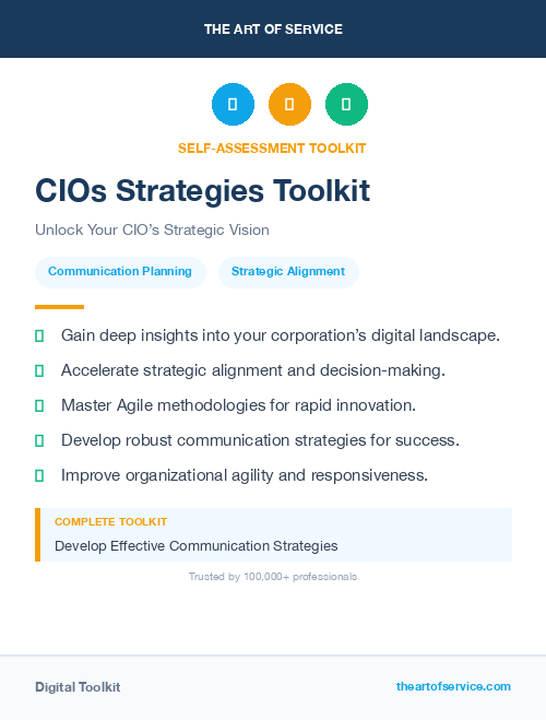 CIOs Strategies Toolkit