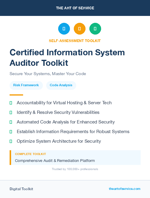 Certified Information System Auditor Toolkit