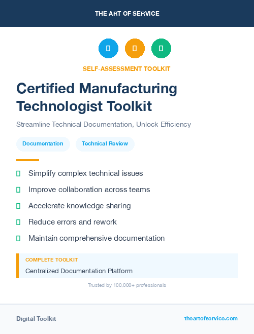 Certified Manufacturing Technologist Toolkit