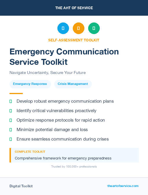 Emergency Communication Service Toolkit