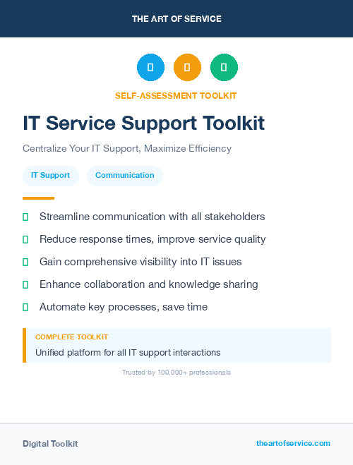 IT Service Support Toolkit