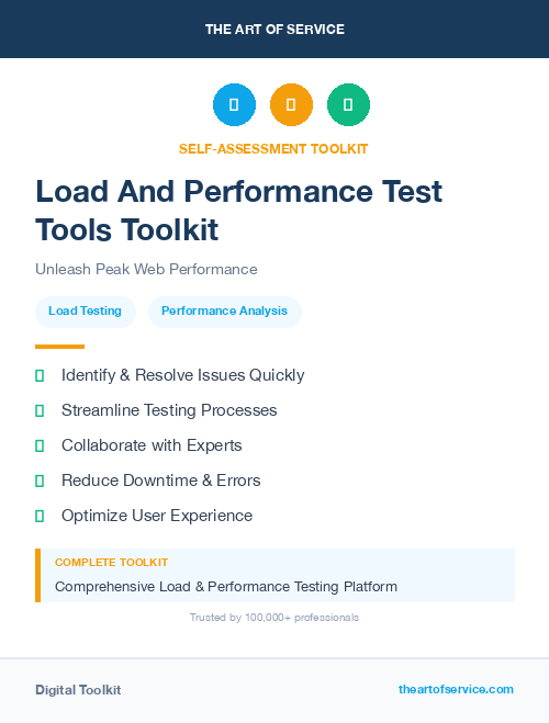 Load And Performance Test Tools Toolkit